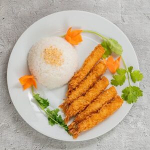 36. Breaded Shrimp, Sweet & Sour Salad With Rice